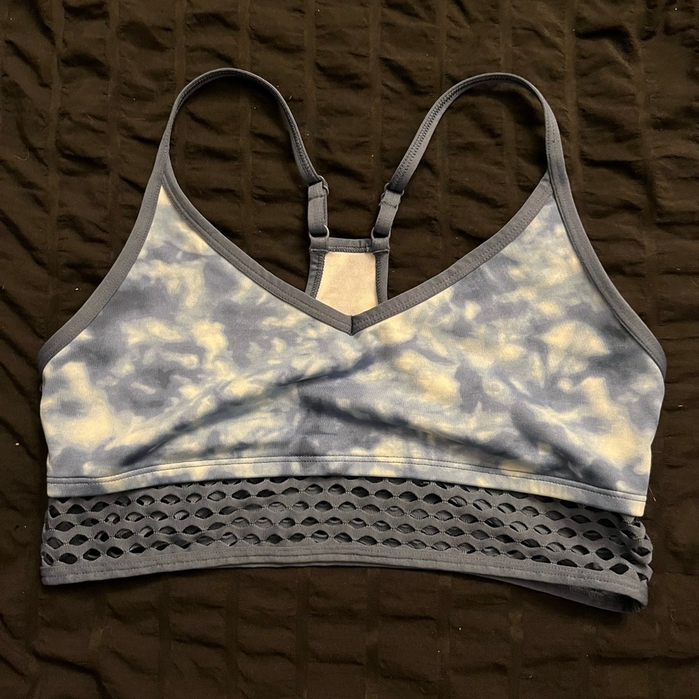 L - PINK VS Stylish Blue Tie-Dye Sports Bra